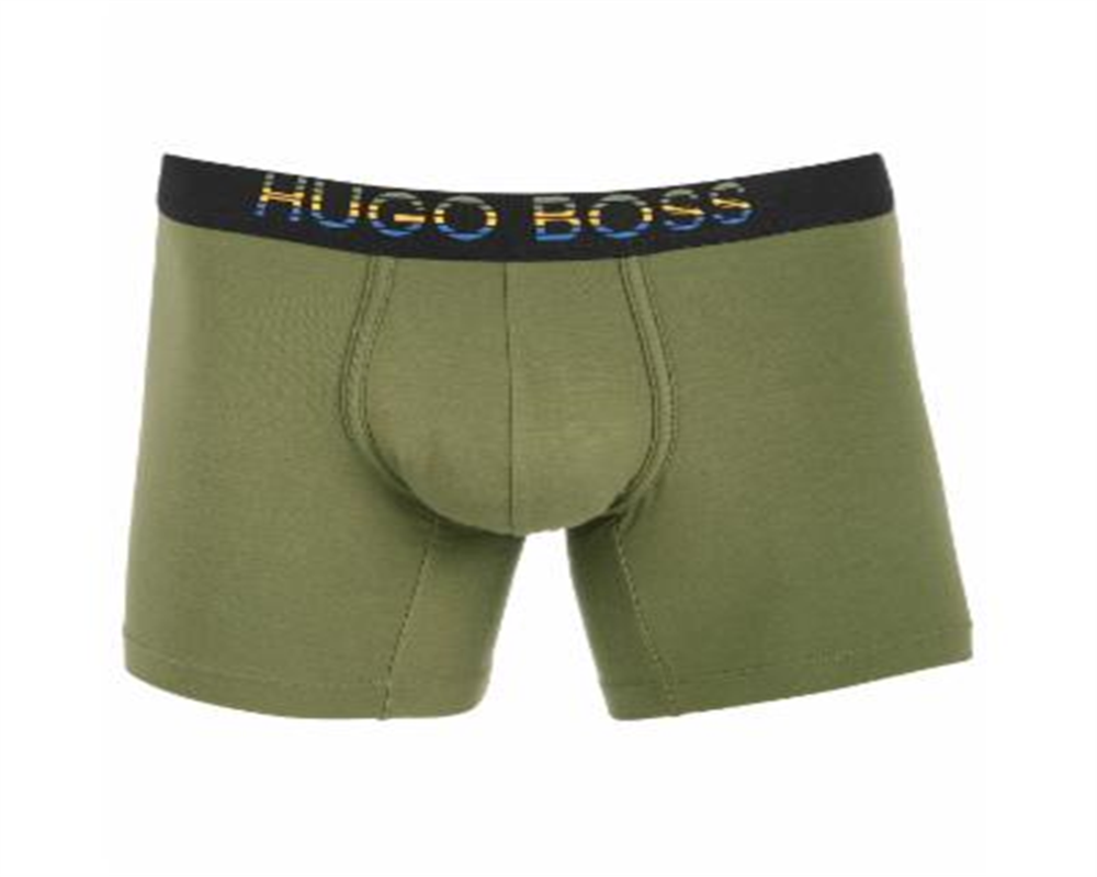 Hugo Men's Smooth Boxer Briefs Green Size Large