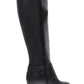 Alfani Women's Stretch Gore Hardware Detail Padded Perrii Round Toe Block Heel Zip up Leather Heeled Boots Black Size 10 M