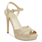 Guess Women's Jordie Peep Toe Special Occasion Slingback Sandals Gold Size 6