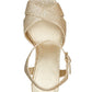 Guess Women's Jordie Peep Toe Special Occasion Slingback Sandals Gold Size 6