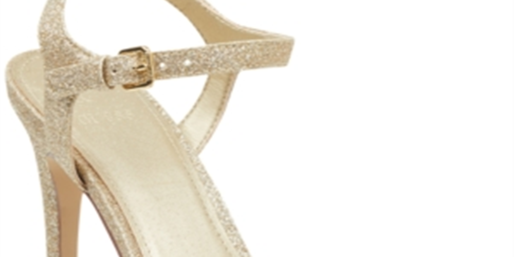 Guess Women's Jordie Peep Toe Special Occasion Slingback Sandals Gold Size 6