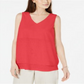 Alfani  Women's Petite Layered-Look V-Neck Top Coral  Size Petite M