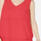 Alfani  Women's Petite Layered-Look V-Neck Top Coral  Size Petite M