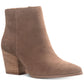 American Rag Women's Comfort Eryn Pointed Toe Block Heel Zip up Leather Booties Brown Size 6 M