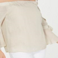 Thalia Sodi Women's  Gauze Off-the-Shoulder Lace-up Top  Beige Size Large