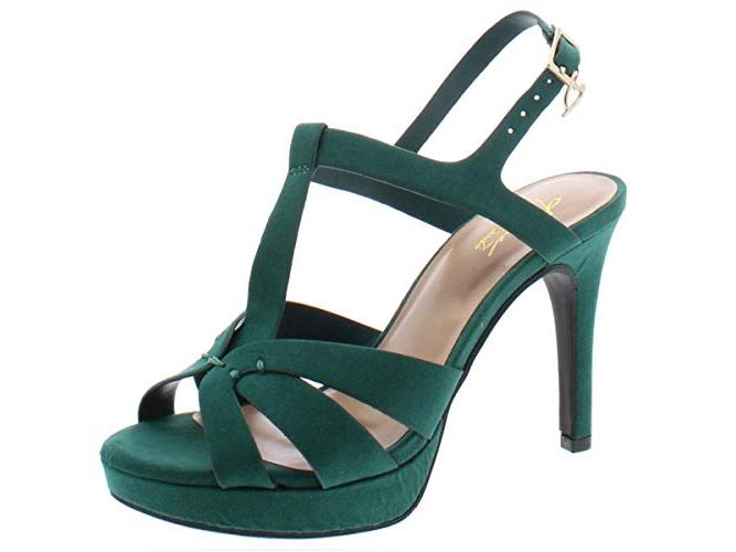 Thalia Sodi  Women's Verrda Platform Evening Sandal Emerald Micro Size 9.5M