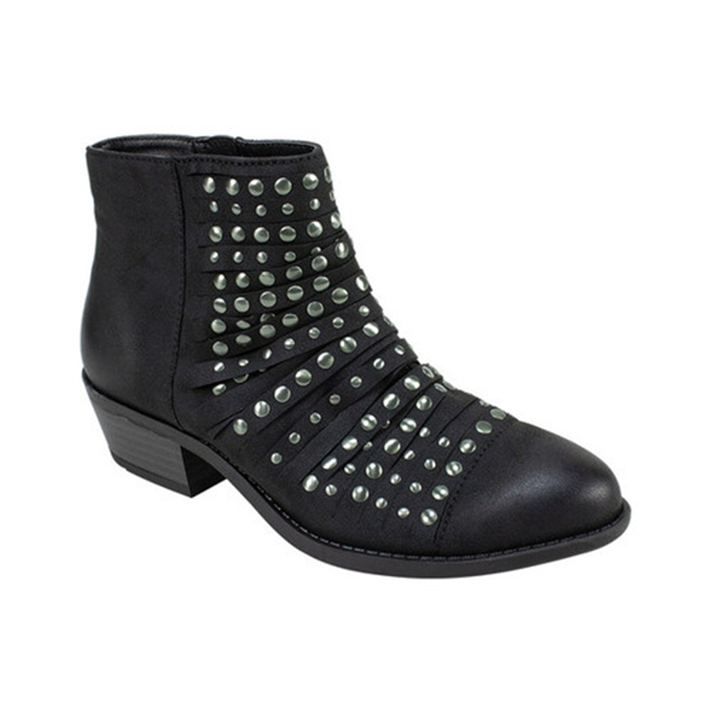 White Mountain Women's Desire Studded Ankle Boot Black Size 6 M