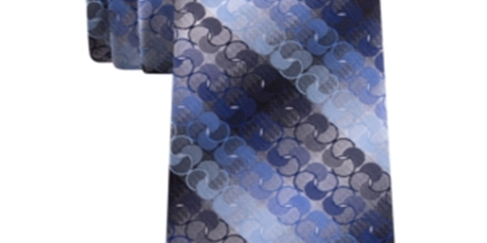 Van Heusen Men's Geometric Stripe Classic Neck Tie Blue Size Regular
