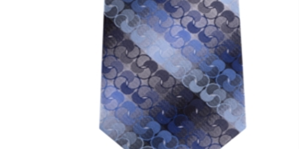 Van Heusen Men's Geometric Stripe Classic Neck Tie Blue Size Regular