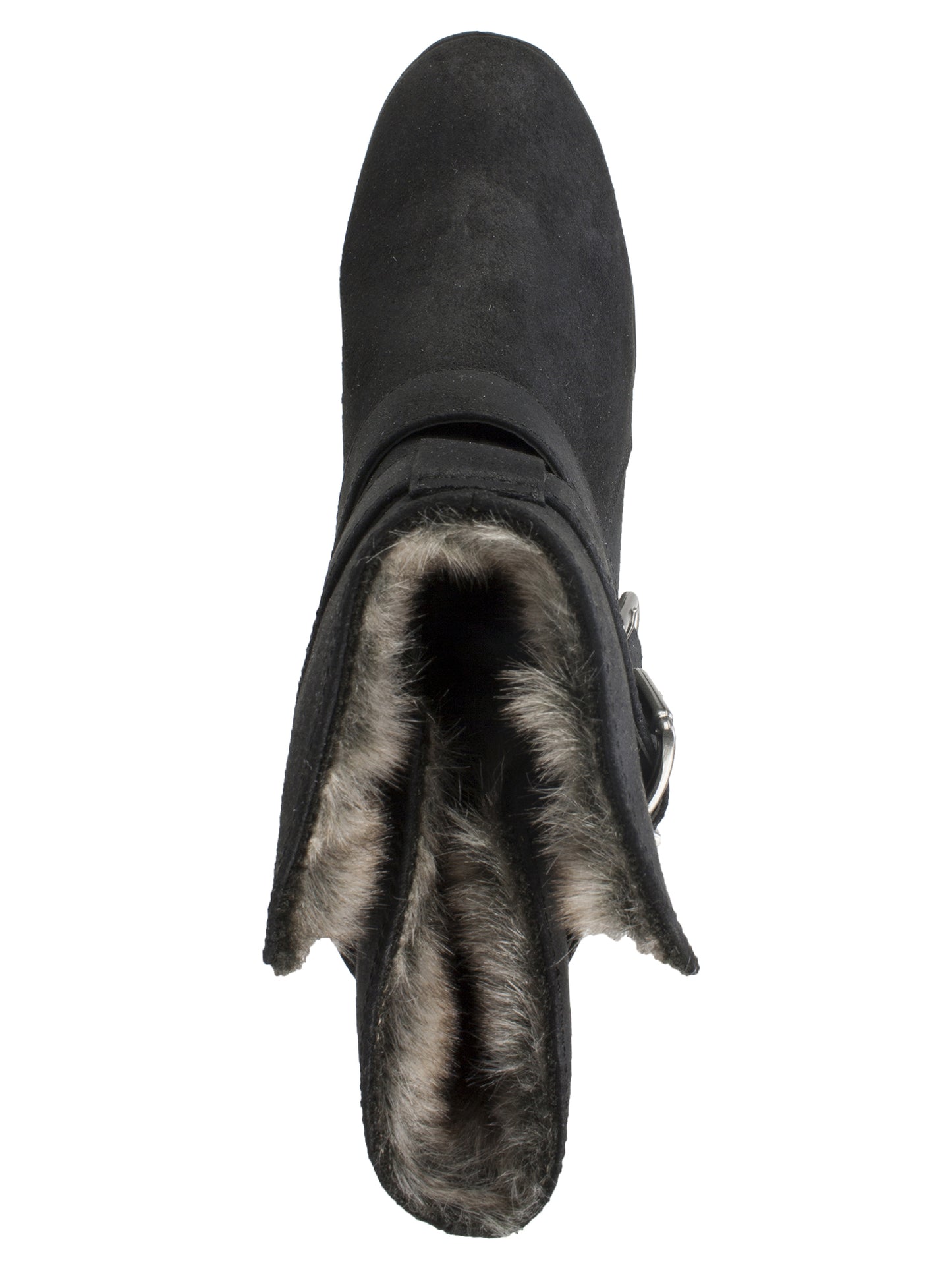 White Mountain Women's Chastity Ankle Boot Black Waxy Suedette Gray Size 10 M