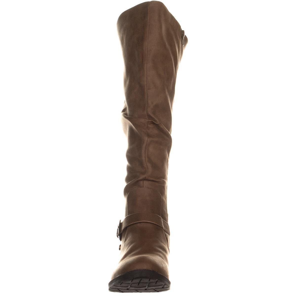 BareTraps Women's Yanessa Fabric Closed Toe Mid Calf Fashion Boots Brown Size 7.5