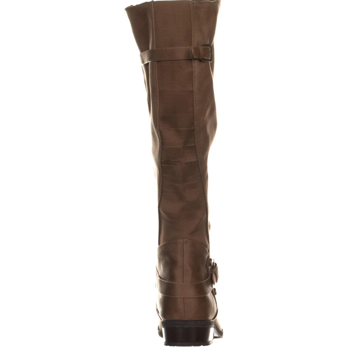 BareTraps Women's Yanessa Fabric Closed Toe Mid Calf Fashion Boots Brown Size 7.5
