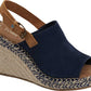 Toms Women's Monica Slingback Wedge Sandal  Suede/Leather Blue Size 11