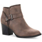 American Rag Women's Zipper Trim Buckle Accent Comfort Milly Round Toe Block Heel Zip up Booties Brown Size 5 M