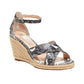 Nanette Lepore Women's Quirky Leather Peep Toe Casual Ankle Strap Sandals Gray Size 8.5