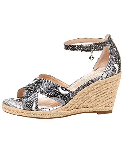 Nanette Lepore Women's Quirky Leather Peep Toe Casual Ankle Strap Sandals Gray Size 8.5