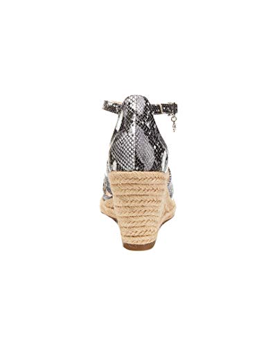 Nanette Lepore Women's Quirky Leather Peep Toe Casual Ankle Strap Sandals Gray Size 8.5