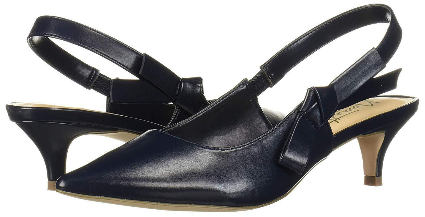 Nanette Lepore Women's  Rhona Slingback Kitten Heels Navy Size 8M