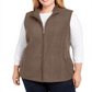 Karen Scott Women's  Plus Zip-Front Vest Brown Size 3X