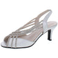 Caparros Women's Twilight II Rhinestones Slip on Heel Sandals Silver Size 7.5 M