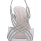Caparros Women's Twilight II Rhinestones Slip on Heel Sandals Silver Size 7.5 M