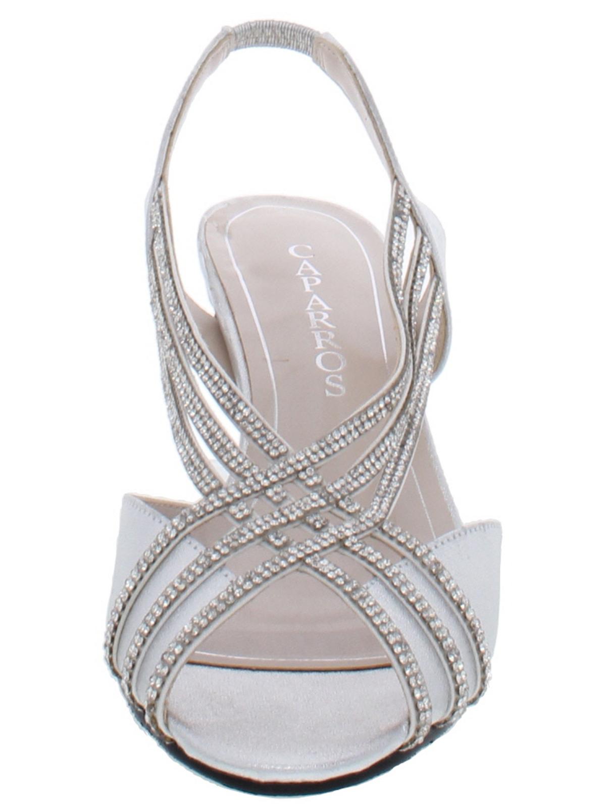 Caparros Women's Twilight II Rhinestones Slip on Heel Sandals Silver Size 7.5 M
