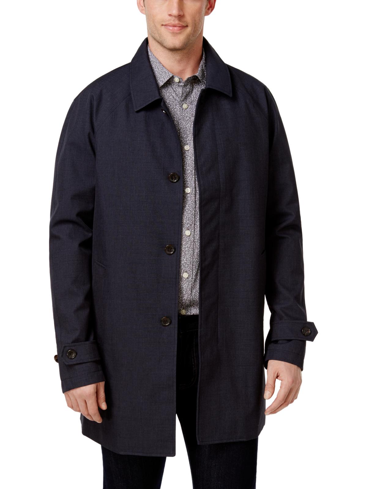 Michael Kors Men's Collin Fall Slim Fit Raincoat Blue Size 44