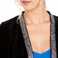 Calvin Klein Women's Rhinestone Velvet Formal Jacket Purple Size X-Large