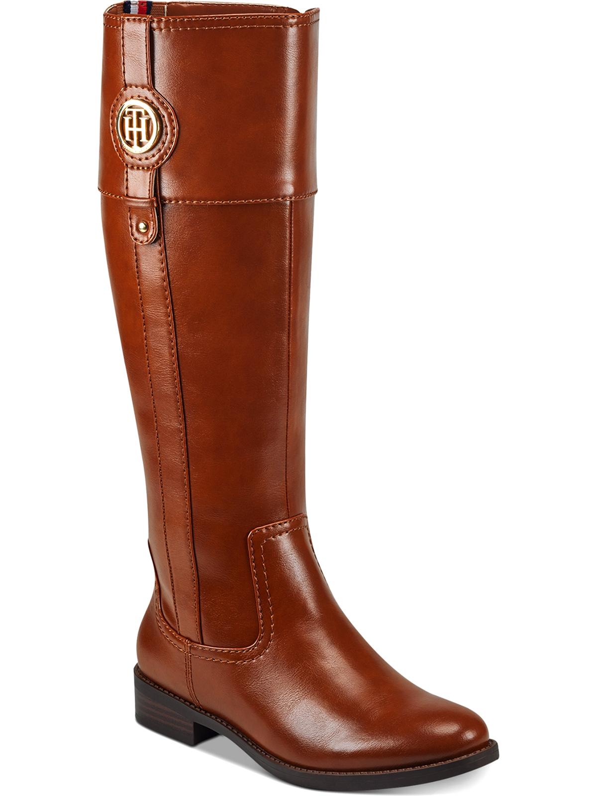 Tommy Hilfiger Women's Imina Faux Leather Knee High Riding Boots Brown Size 5 M
