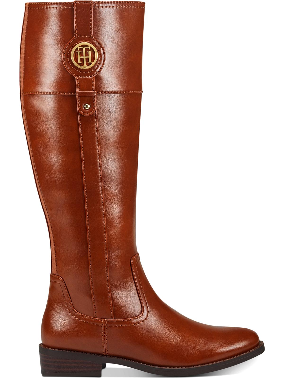 Tommy Hilfiger Women's Imina Faux Leather Knee High Riding Boots Brown Size 5 M