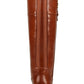 Tommy Hilfiger Women's Imina Faux Leather Knee High Riding Boots Brown Size 5 M