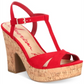 American Rag Women's Jamie T-Strap Platform Dress Sandals Red Size 10 M
