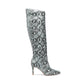 Steve Madden Women's Snakeskin Padded Kimari Pointed Toe Stiletto Boots  Blue Size 6.5 M