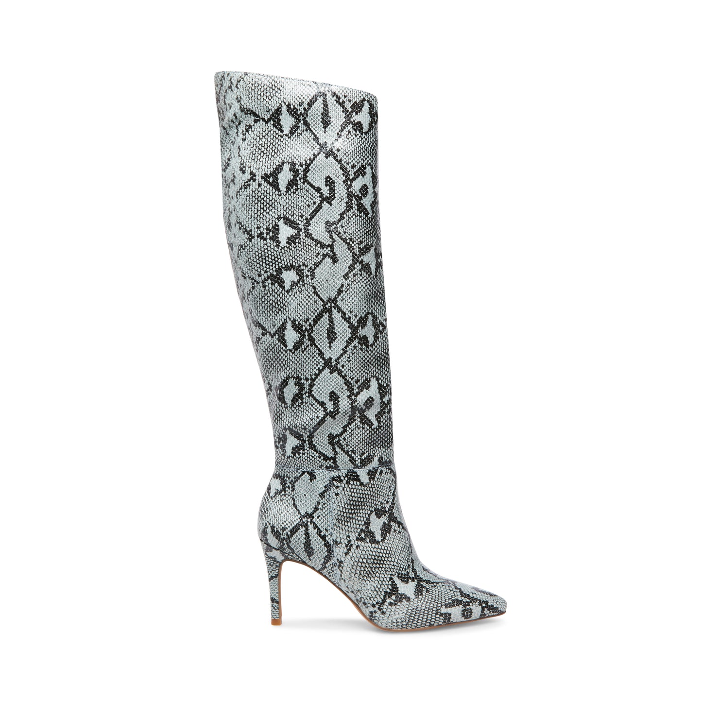 Steve Madden Women's Snakeskin Padded Kimari Pointed Toe Stiletto Boots  Blue Size 6.5 M