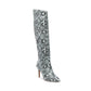 Steve Madden Women's Snakeskin Padded Kimari Pointed Toe Stiletto Boots  Blue Size 6.5 M