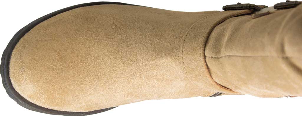 White Mountain Women's  Santell Tall Buckle Boot Chestnut Waxy Fabric Brown Size  9.5 M