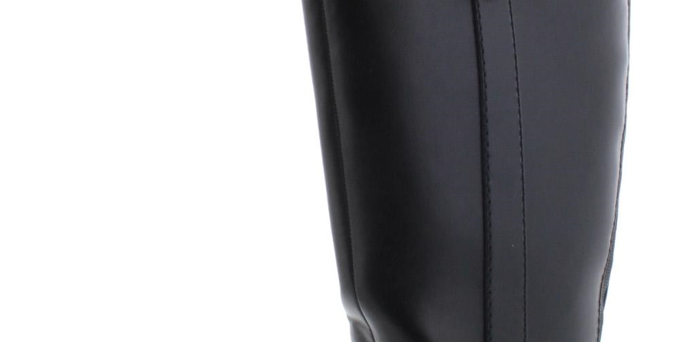 Tommy Hilfiger Women's Imina 3 Faux Leather Knee-High Riding Boots Black Size 5 M