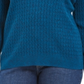 Karen Scott Women's Cable-Knit Henley Sweater  Blue Teal Marl Blue Size Large