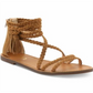 XOXO Women's Cancun Braided Flat Sandals Tan 8M