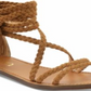 XOXO Women's Cancun Braided Flat Sandals Tan 8M