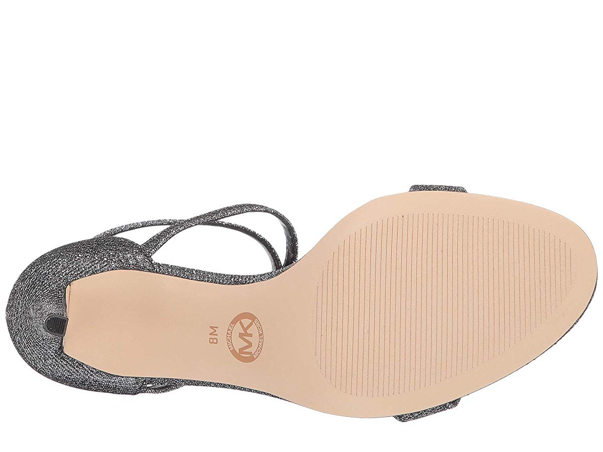 Michael Kors Women's Ava Mid Sandal Black/Silver Size 8