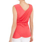 Alfani Women's Satin Sleeveless Tank Top Red Size XL