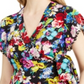 Nanette Lepore Bouquet Wrap Top (Black Multi) Women's Clothing Black Size 12