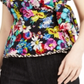 Nanette Lepore Bouquet Wrap Top (Black Multi) Women's Clothing Black Size 12