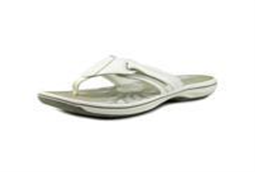 Clarks Women's Brinkley JoJo Open Toe Casual Flip Flops Flip White Size 8.0