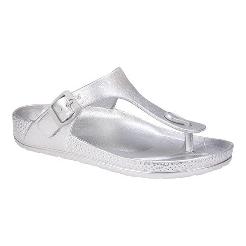 Seven Dials by White Mountain Women'sCadella Thong Silver Size 7 M -