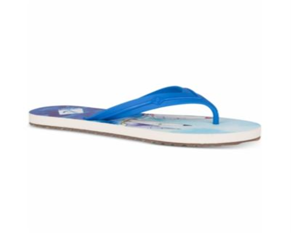 Sperry Women's Warf Printed Thong Flip Flops -Blue Size 6 M