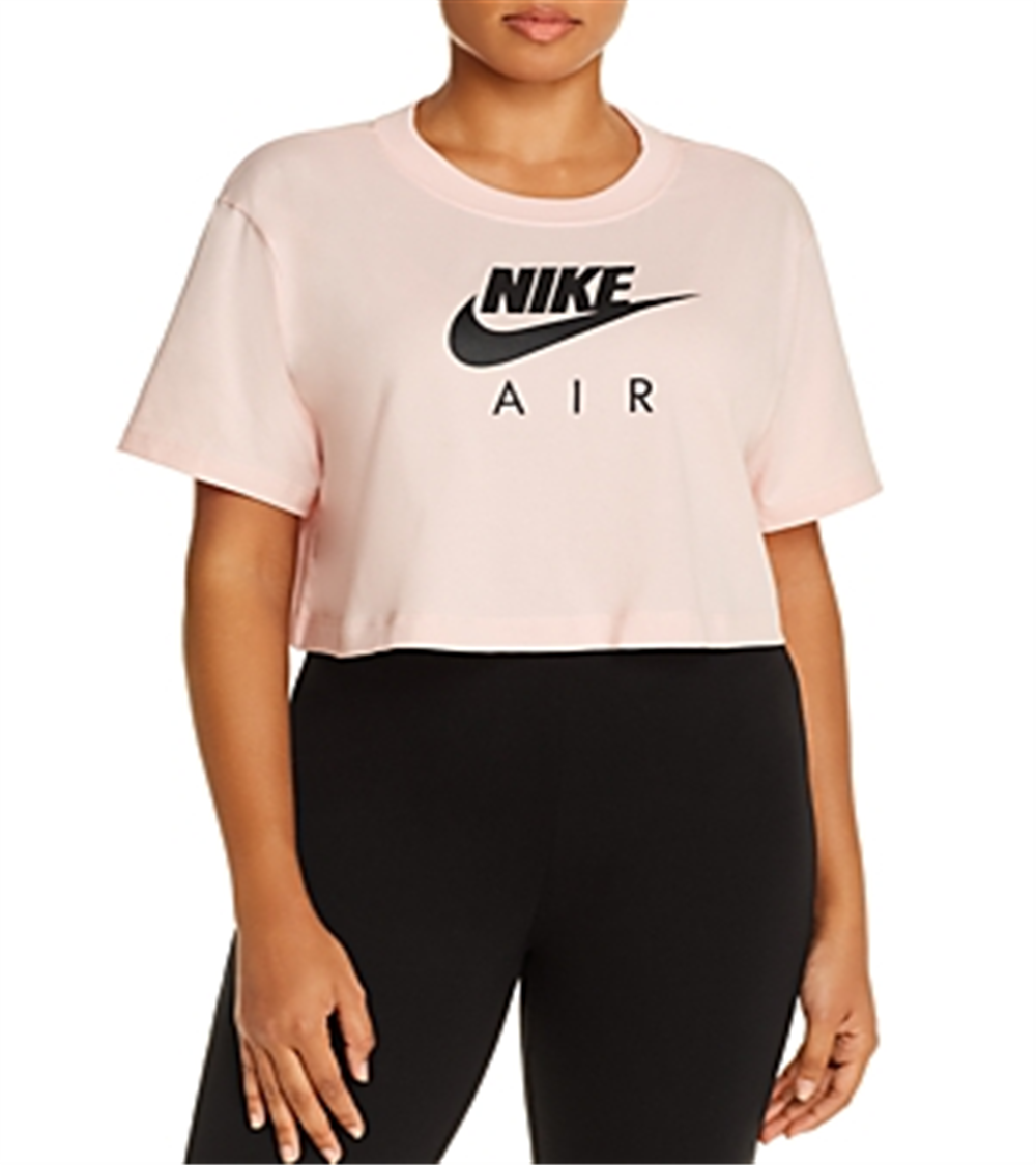 Nike Women's Air Cropped Tee Pink Size X-Large