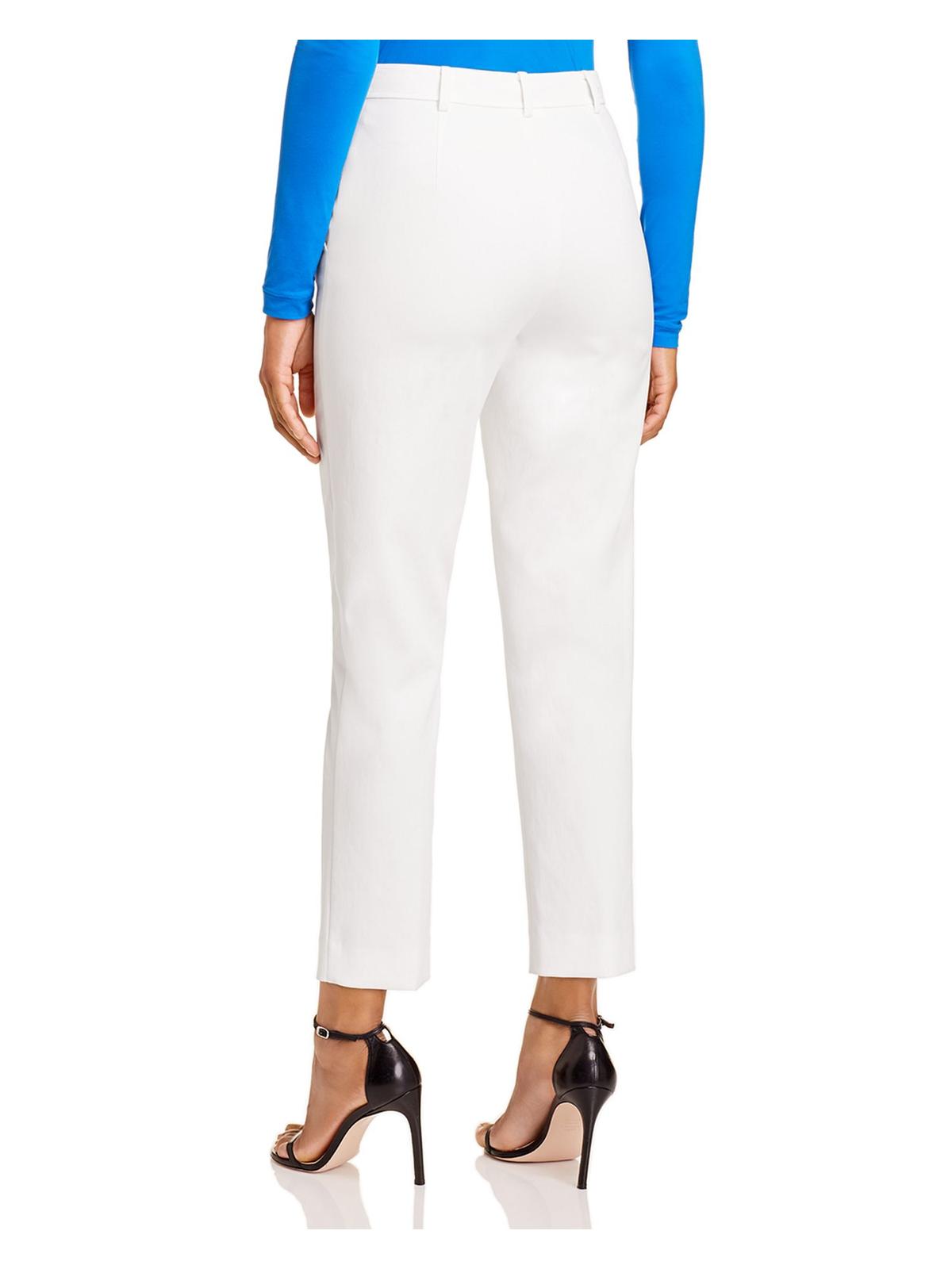St. John Cropped Tapered Cotton-Stretch Pants White Size 8