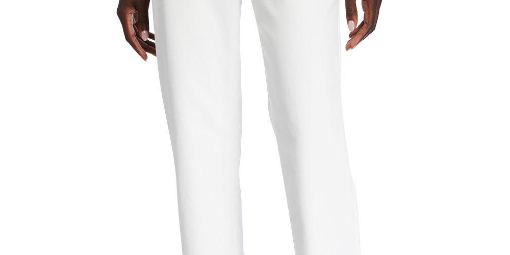 St. John Cropped Tapered Cotton-Stretch Pants White Size 8